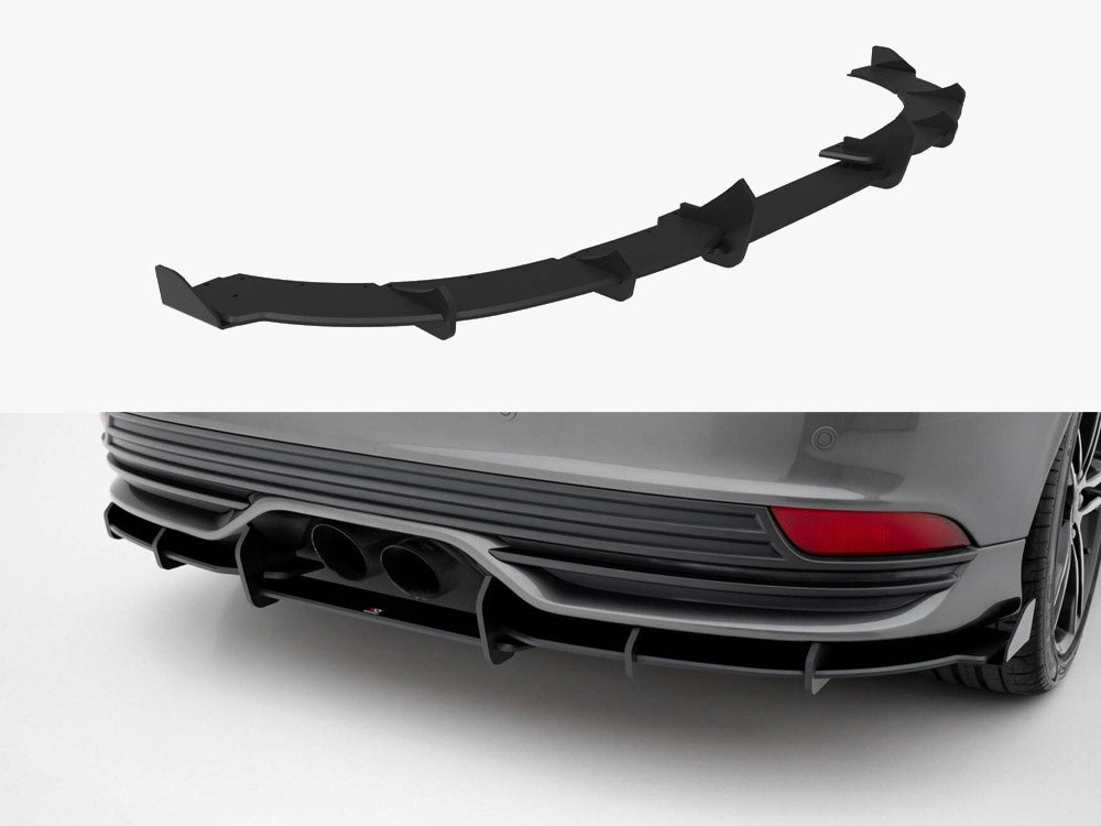 Maxton Design Street PRO Rear Diffuser + Flaps Ford Focus ST Mk3 Facelift - Black-Red