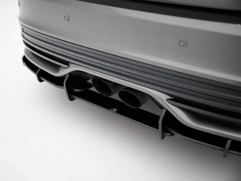 Maxton Design Street PRO Rear Diffuser + Flaps Ford Focus ST Mk3 Facelift - Black-Red
