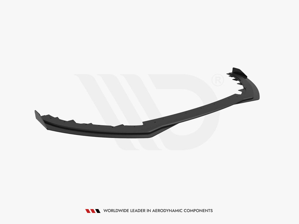 Maxton Design Street PRO Front Splitter + Flaps Ford Focus ST Mk3 Facelift - Black-Red + Gloss Flaps