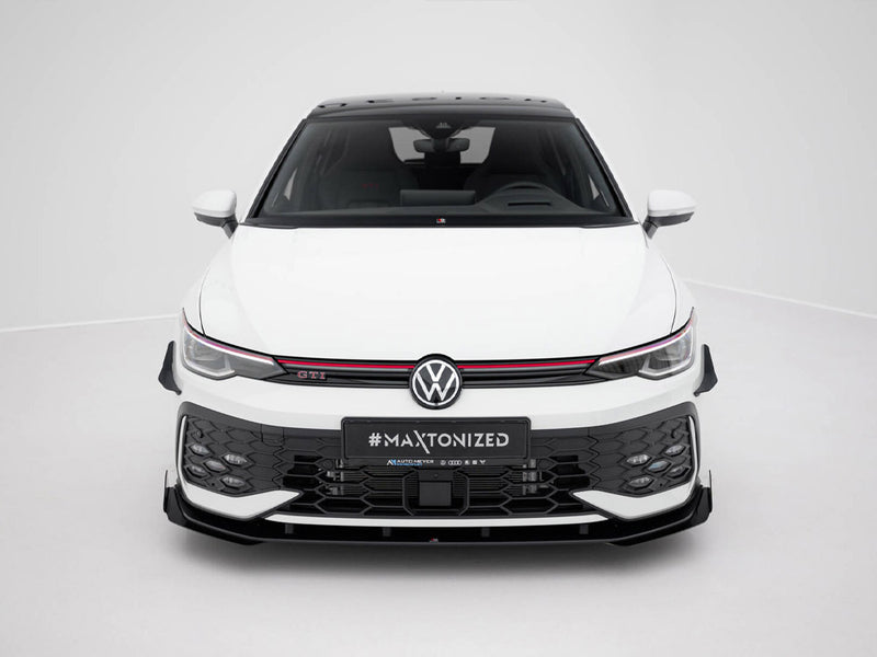 Maxton Design Street PRO Front Splitter + Flaps Volkswagen Golf GTI / GTE / R-Line Mk8 Facelift