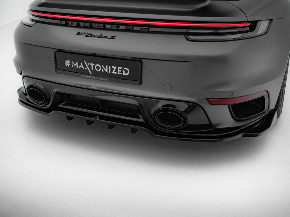 Maxton Design Rear Splitter (Vertical Bars) Porsche 911 Turbo S Sport Package 992