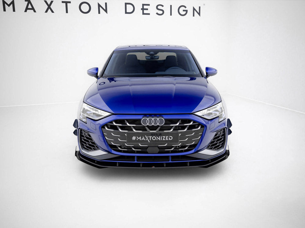 Maxton Design Street PRO Front Splitter V.1 + Flaps Audi A3 S-Line Sedan / S3 Sedan 8Y Facelift