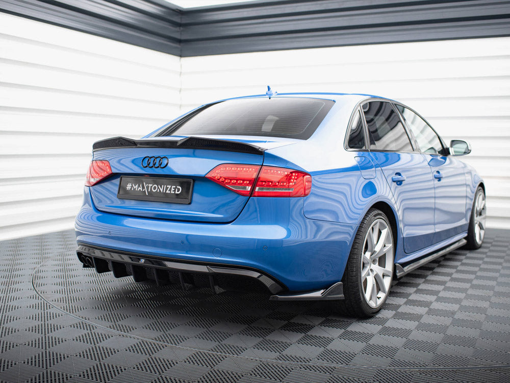 Maxton Design Rear Valance Audi A4 S-Line Sedan / Avant B8 (Version with dual exhaust tips on one side)