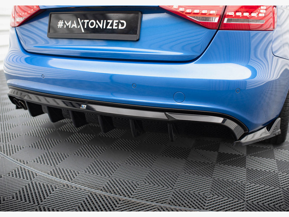 Maxton Design Rear Valance Audi A4 S-Line Sedan / Avant B8 (Version with dual exhaust tips on one side)