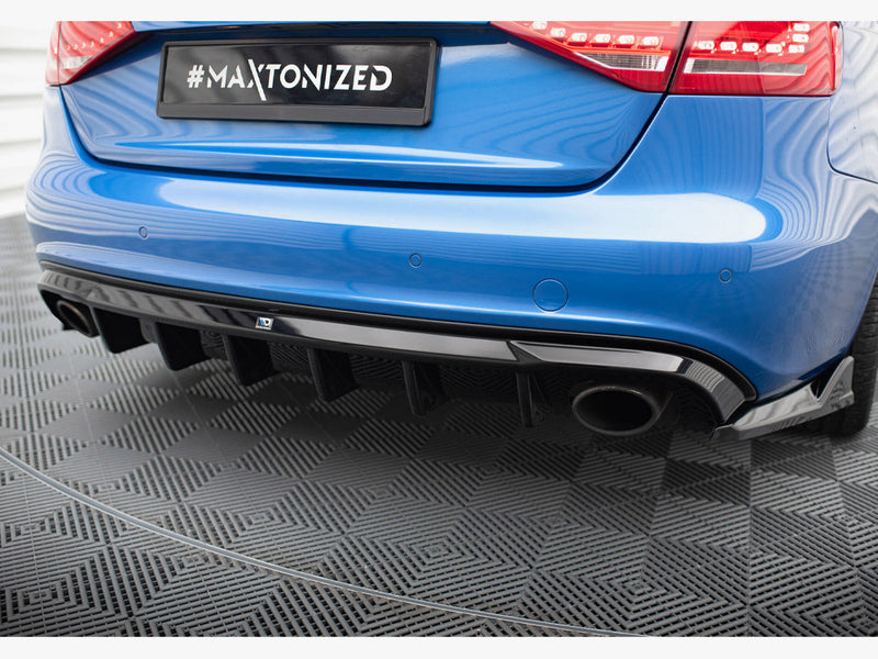 Maxton Design Rear Valance Audi A4 S-Line Sedan / Avant B8 (Version with single exhaust tips on both sides)
