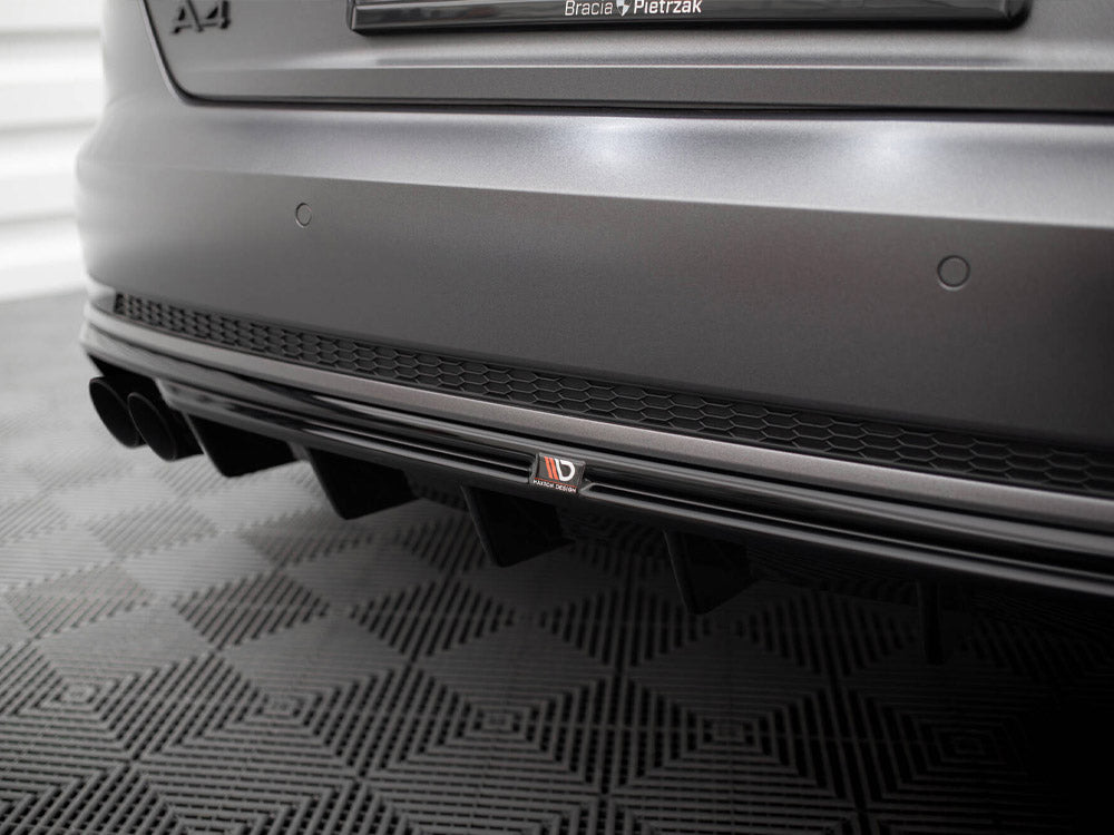 Maxton Design Rear Valance V.1 Audi A4 S-Line B9 (Version with dual exhaust tips on one side)