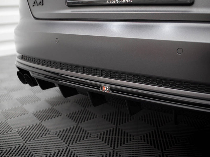 Maxton Design Rear Valance V.1 Audi A4 S-Line B9 (Version with dual exhaust tips on one side)