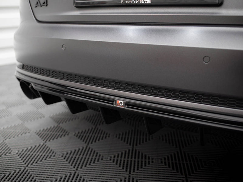 Maxton Design Rear Valance V.1 Audi A4 S-Line B9 (Version with single exhaust tip on one side)