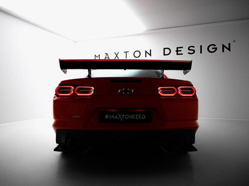 Maxton Design Carbon Spoiler With Internal Brackets Uprights + LED Chevrolet Camaro SS Mk6 Facelift