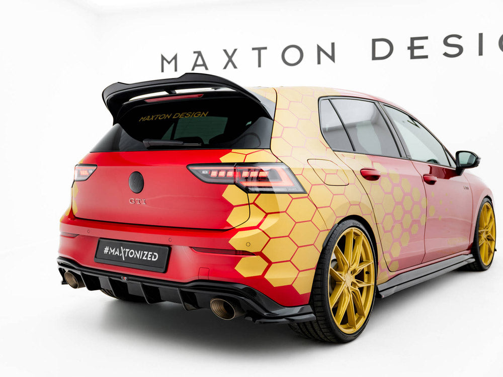 Maxton Design Lower Spoiler CAP 3D Volkswagen Golf GTI / GTI Clubsport / R / R-Line / GTE / GTD Mk8 / Mk8 Facelift
