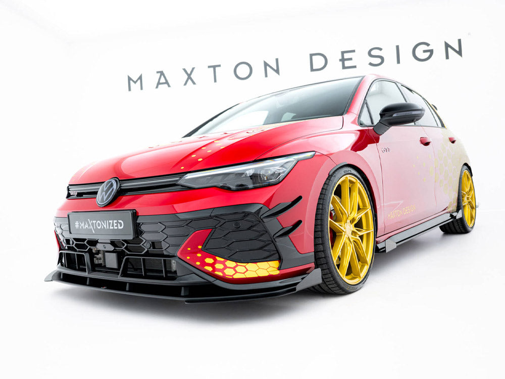 Maxton Design Street PRO Front Splitter + Flaps Volkswagen Golf GTI Clubsport Mk8 Facelift
