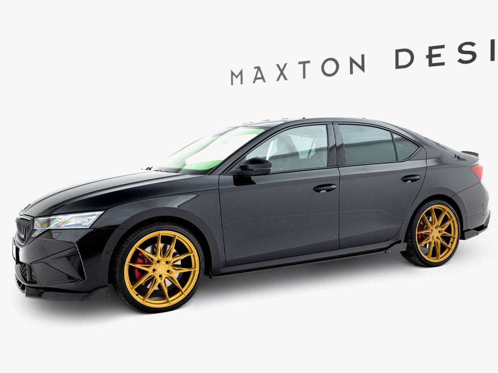 Maxton Design Side Skirt Diffusers V.2 + Flaps Skoda Octavia RS Liftback / Estate Mk4 Facelift