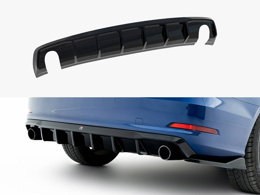 Maxton Design Rear Valance Audi A3 Sedan 8V (Version with single exhaust tips on both sides)