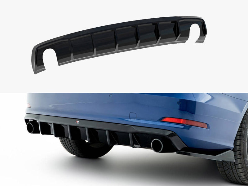 Maxton Design Rear Valance Audi A3 Sedan 8V (Version with single exhaust tips on both sides)