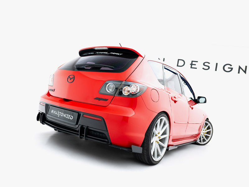 Maxton Design Street PRO Rear Side Splitters + Flaps Mazda 3 MPS Mk1 EU Version