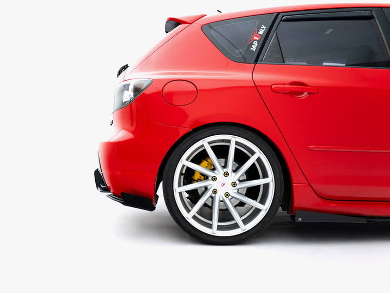 Maxton Design Street PRO Rear Side Splitters + Flaps Mazda 3 MPS Mk1 EU Version