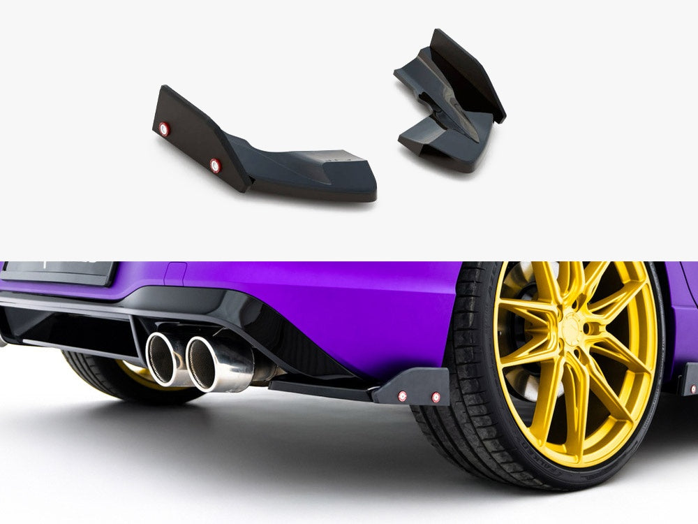 Maxton Design Rear Side Splitters V.2 + Flaps Volkswagen Golf R Mk8 Facelift