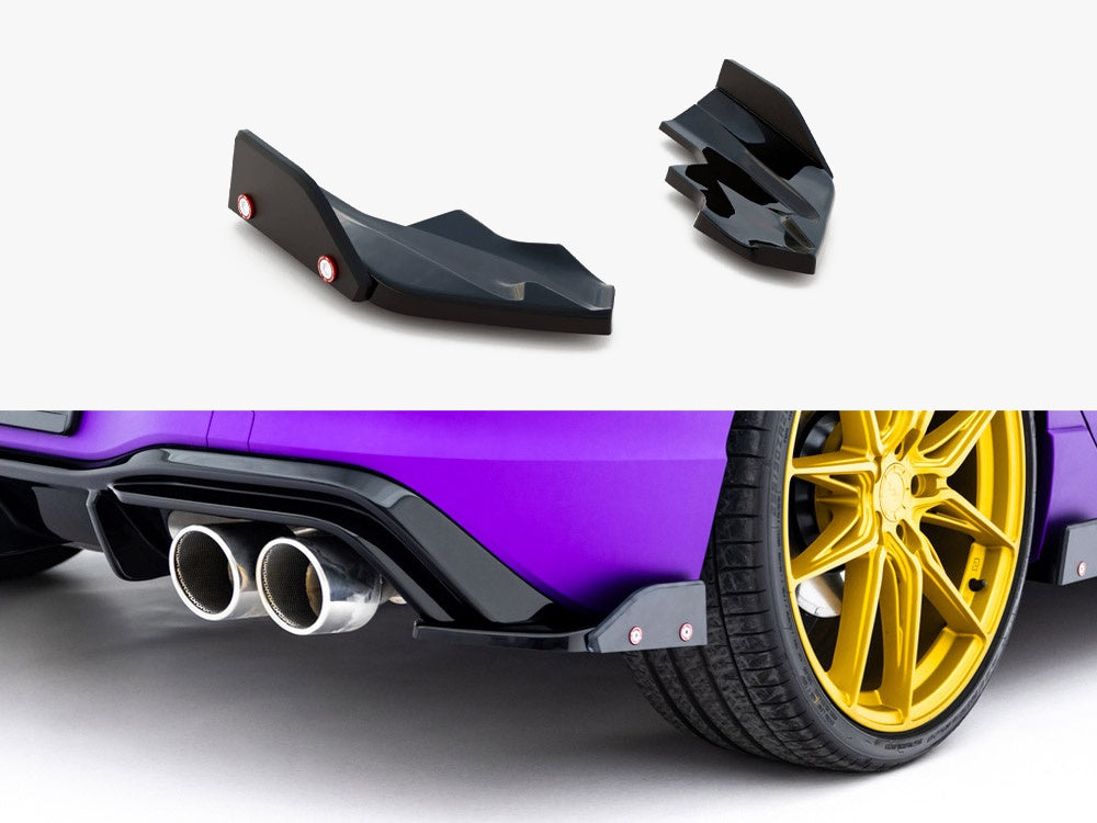 Maxton Design Rear Side Splitters V.6 + Flaps Volkswagen Golf R Mk8 Facelift
