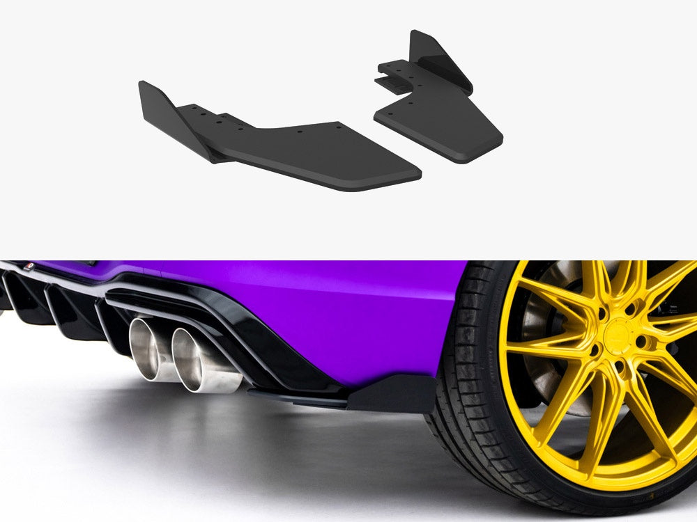Maxton Design Street PRO Rear Side Splitters V.2 + Flaps Volkswagen Golf R Mk8 / Mk8 Facelift
