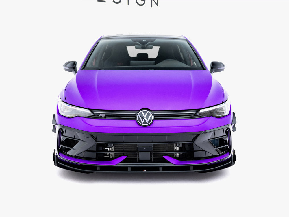 Maxton Design Street PRO Front Splitter + Flaps Volkswagen Golf R Mk8 Facelift