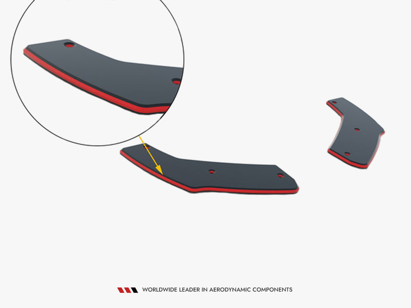 Maxton Design Street PRO Rear Side Splitters Toyota GR Yaris Mk4 - Black-Red