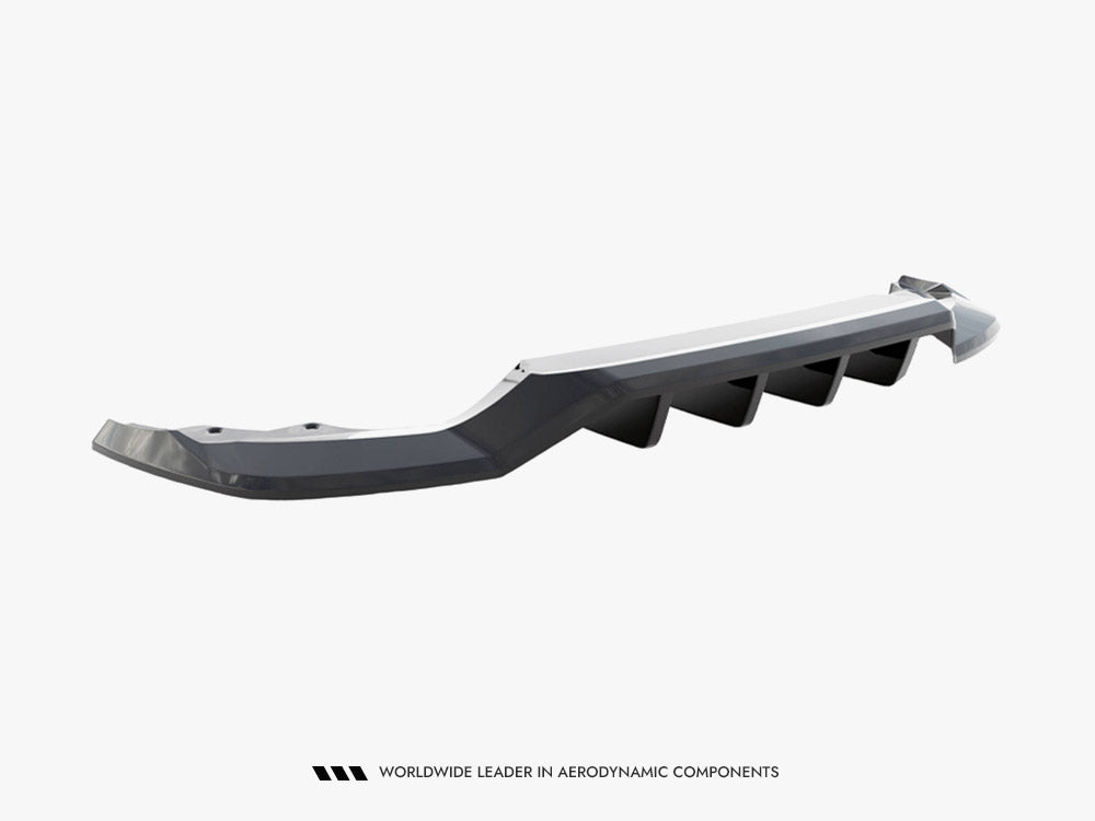 Maxton Design Rear Splitter (Vertical Bars) Skoda Karoq Sportline Mk1 Facelift - Carbon Look