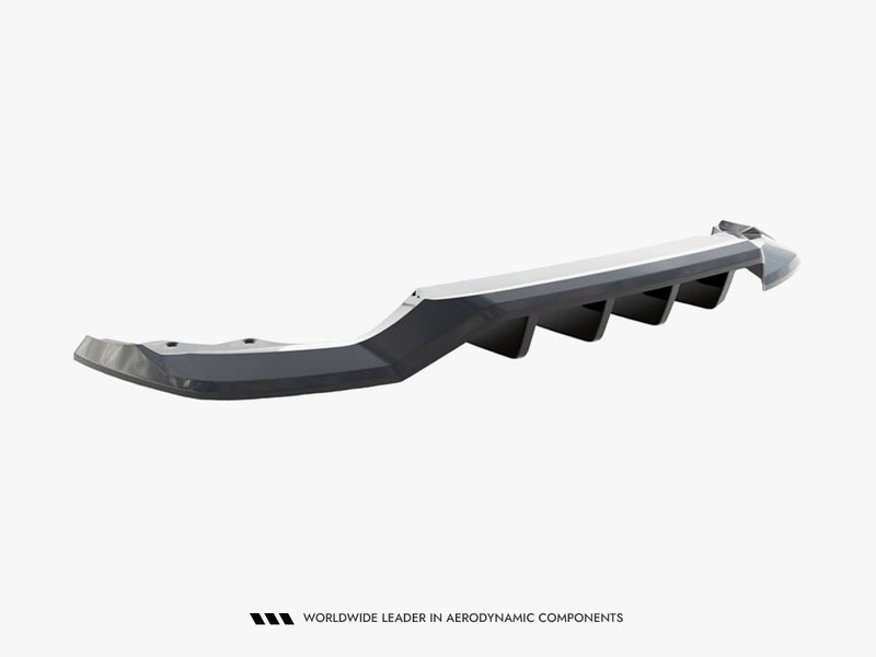 Maxton Design Rear Splitter (Vertical Bars) Skoda Karoq Sportline Mk1 Facelift - Carbon Look