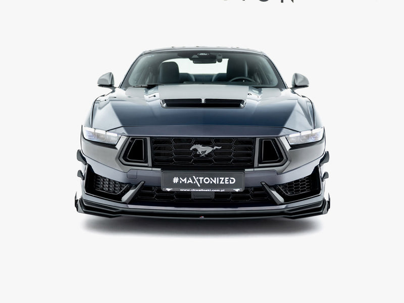 Maxton Design Street PRO Front Splitter + Flaps Ford Mustang Dark Horse Mk7