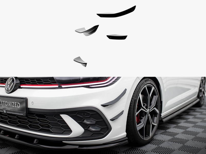 Maxton Design Front Bumper Wings (Canards) Volkswagen Polo GTI Mk6 Facelift