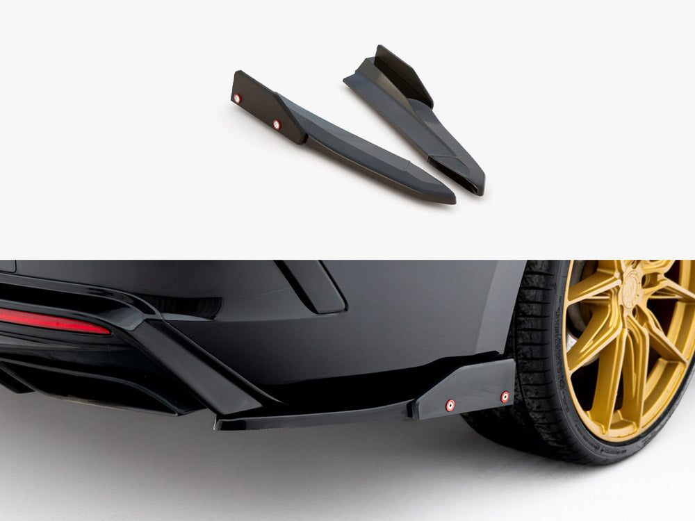 Maxton Design Rear Side Splitters V.4 + Flaps Skoda Octavia RS Combi / Liftback Mk4 / Mk4 Facelift