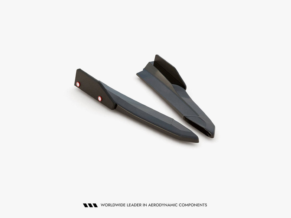 Maxton Design Rear Side Splitters V.4 + Flaps Skoda Octavia RS Combi / Liftback Mk4 / Mk4 Facelift