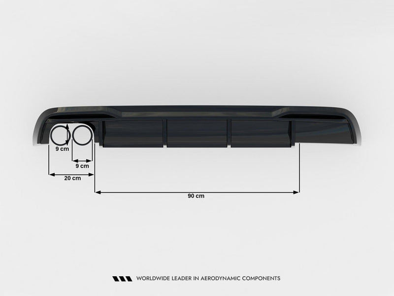 Maxton Design Rear Valance Audi A5 Sportback 8T Facelift (Version with dual exhausts on one side)