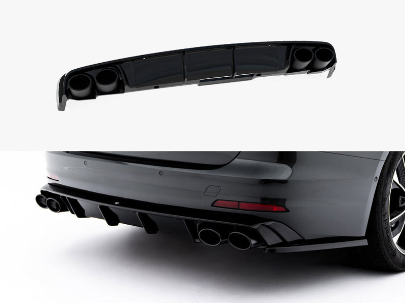 Maxton Design Rear Valance + Exhaust Ends Imitation Audi A6 Sedan / Avant C8 / C8 Facelift