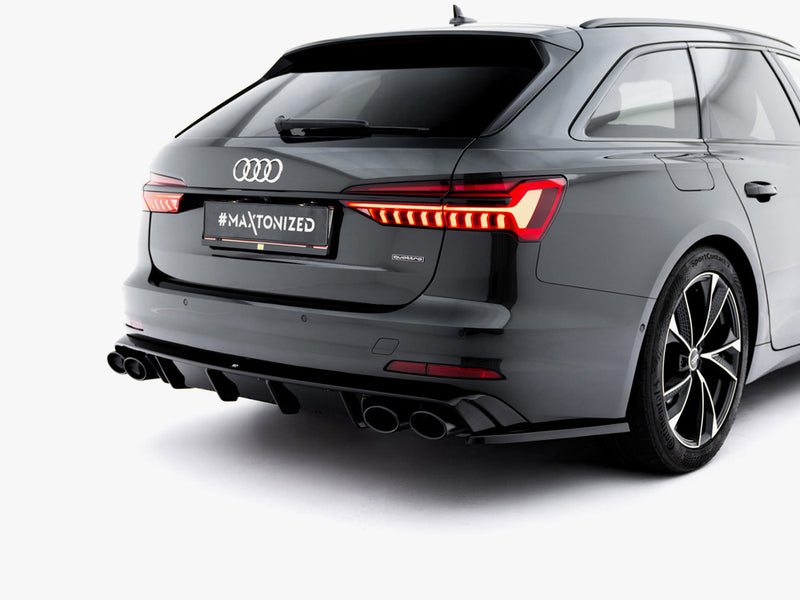 Maxton Design Rear Valance + Exhaust Ends Imitation Audi A6 Sedan / Avant C8 / C8 Facelift