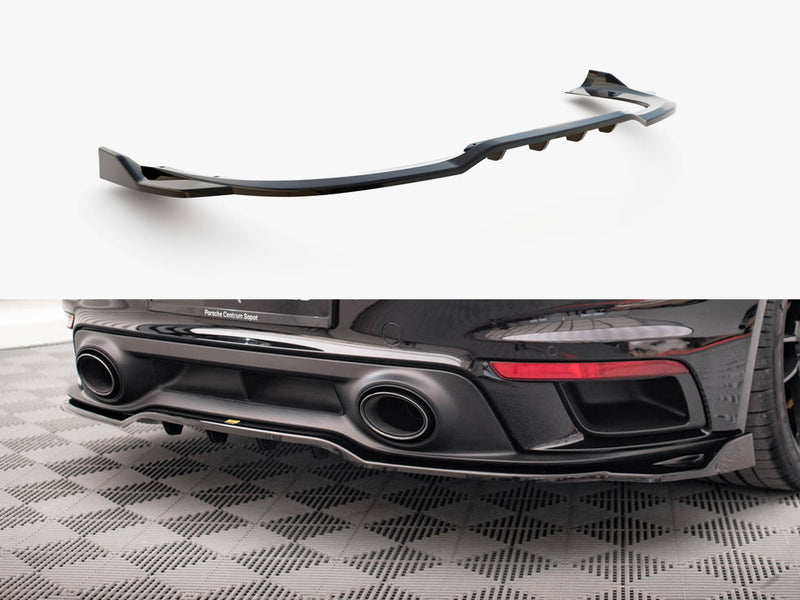 Maxton Design Rear Splitter (Vertical Bars) Porsche 911 Turbo S 992