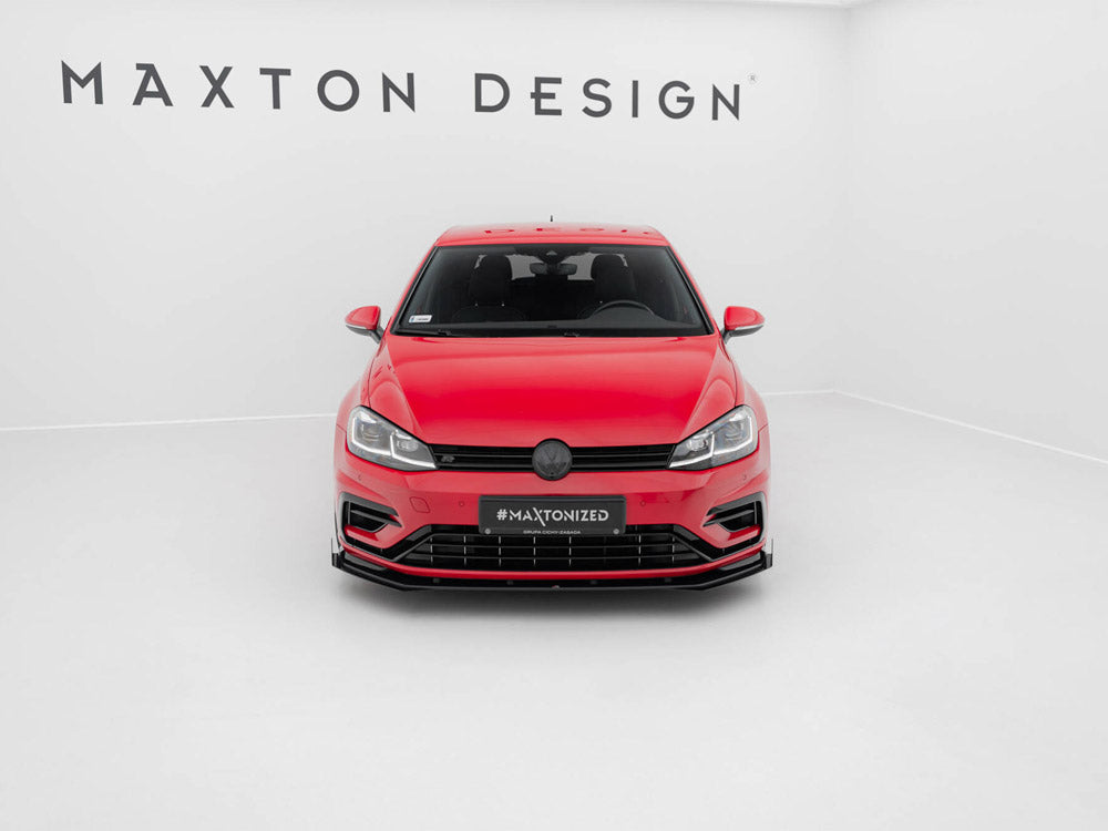 Maxton Design Street PRO Front Splitter + Flaps Volkswagen Golf R / R-Line Mk7 Facelift