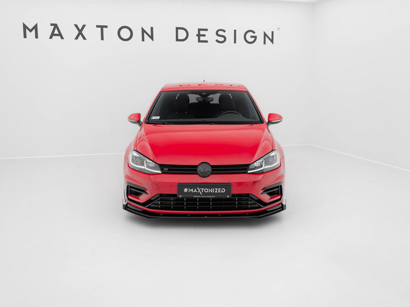 Maxton Design Street PRO Front Splitter + Flaps Volkswagen Golf R / R-Line Mk7 Facelift