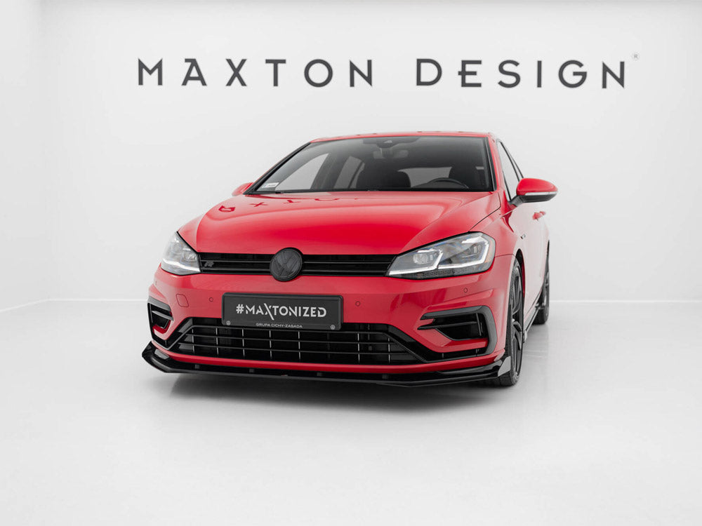 Maxton Design Street PRO Front Splitter + Flaps Volkswagen Golf R / R-Line Mk7 Facelift