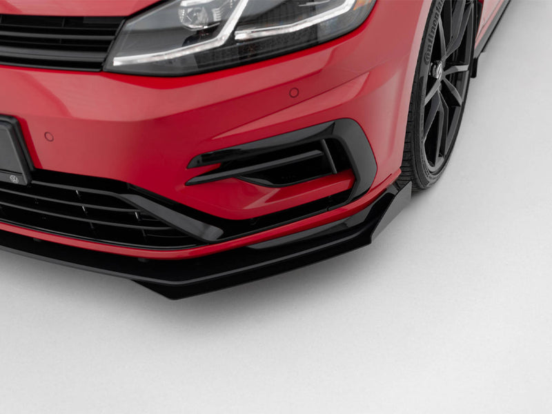 Maxton Design Street PRO Front Splitter + Flaps Volkswagen Golf R / R-Line Mk7 Facelift