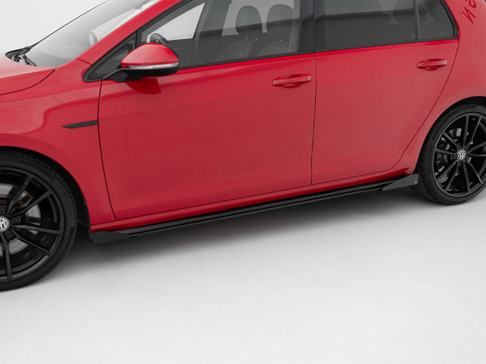 Maxton Design Street PRO Side Skirts Diffusers + Flaps Volkswagen Golf R / R-Line Mk7 Facelift