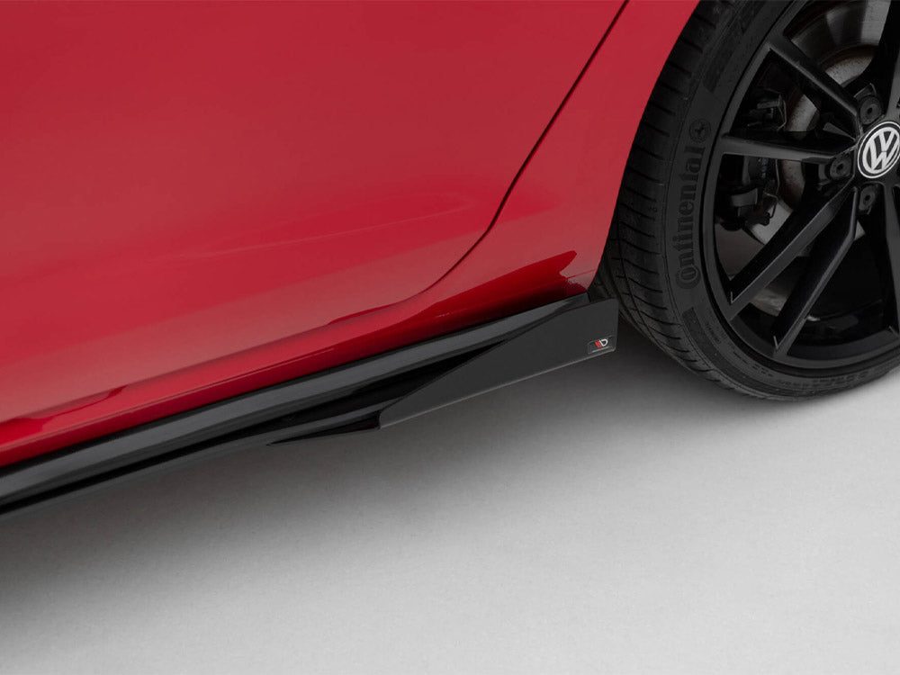 Maxton Design Street PRO Side Skirts Diffusers + Flaps Volkswagen Golf R / R-Line Mk7 Facelift