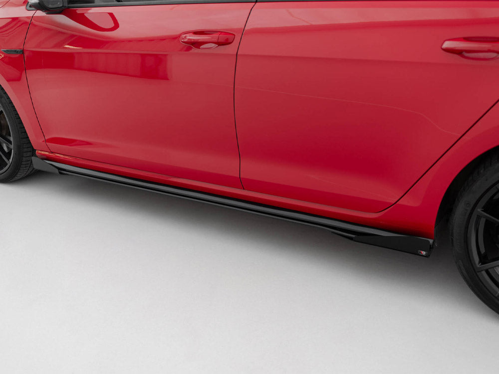 Maxton Design Street PRO Side Skirts Diffusers + Flaps Volkswagen Golf R / R-Line Mk7 Facelift