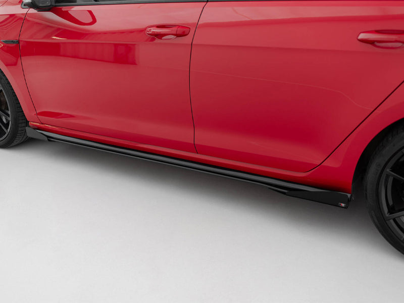 Maxton Design Street PRO Side Skirts Diffusers + Flaps Volkswagen Golf R / R-Line Mk7 Facelift