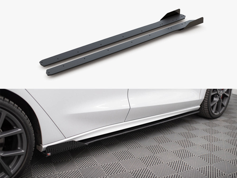 Maxton Design Street PRO Side Skirt Diffusers + Flaps Ford Focus ST / ST-Line Mk4