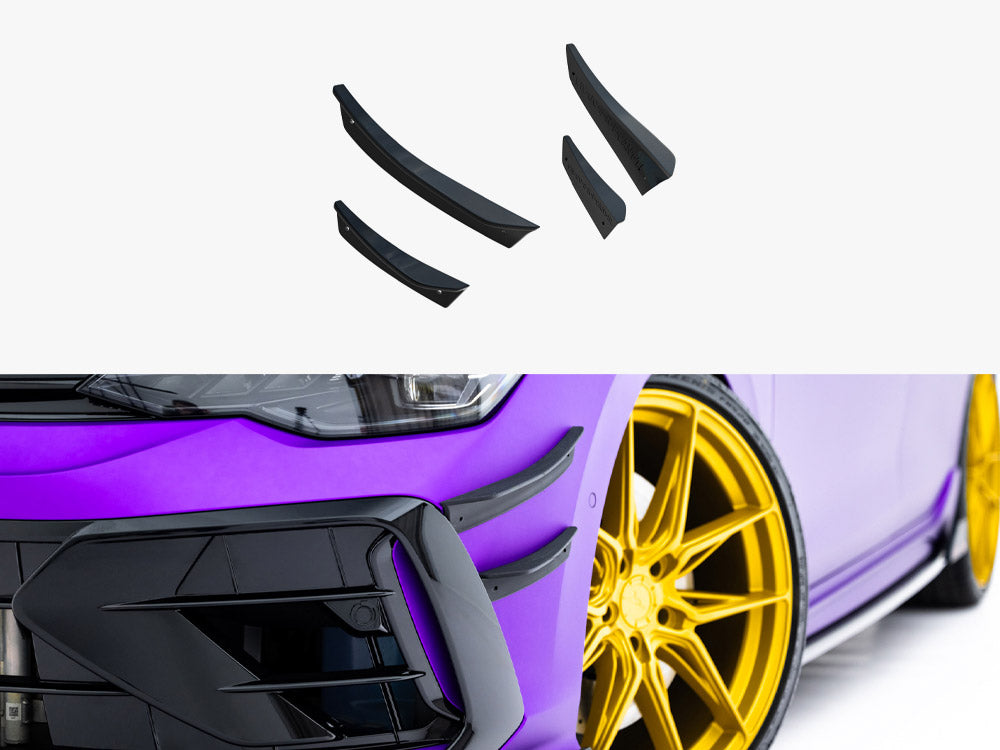 Maxton Design Front Bumper Wings (Canards) Volkswagen Golf R Hatchback / Variant Mk8 Facelift