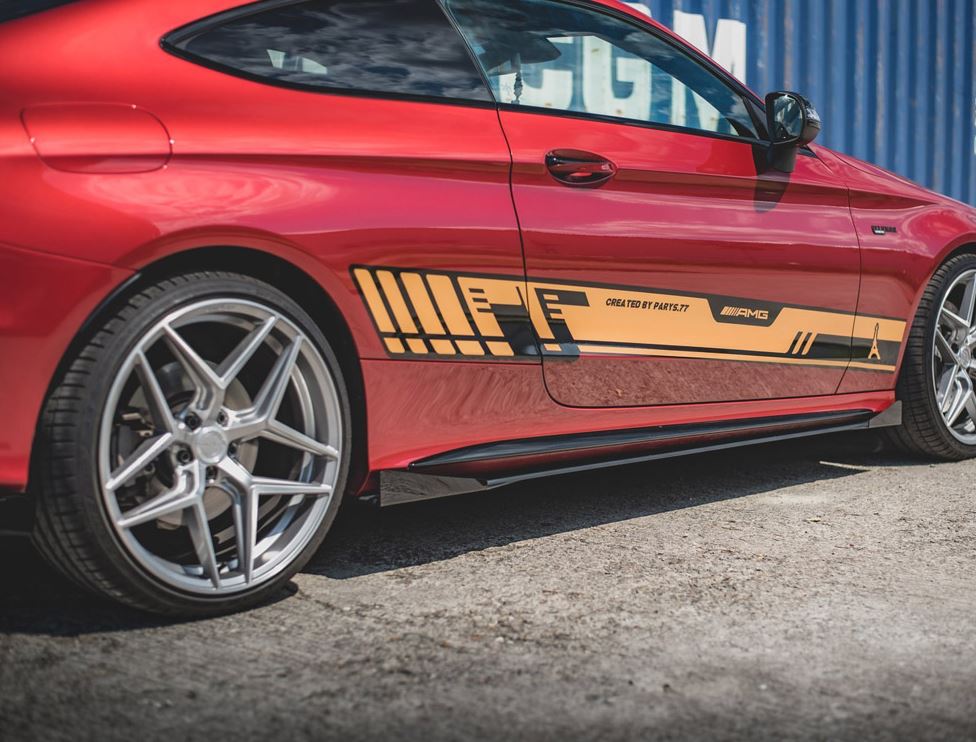 Street PRO Side Skirts Diffusers + Flaps Mercedes - AMG C43 Coupe C205
