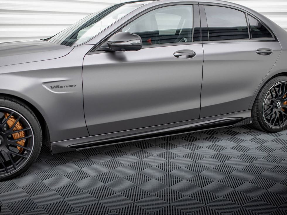 Street PRO Side Skirts Diffusers + Flaps Mercedes-AMG C63 Sedan / Estate W205 Facelift