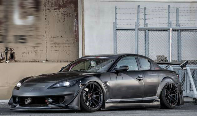 VTX2 Style Front Bumper With Canard For Mazda RX8 SE3P