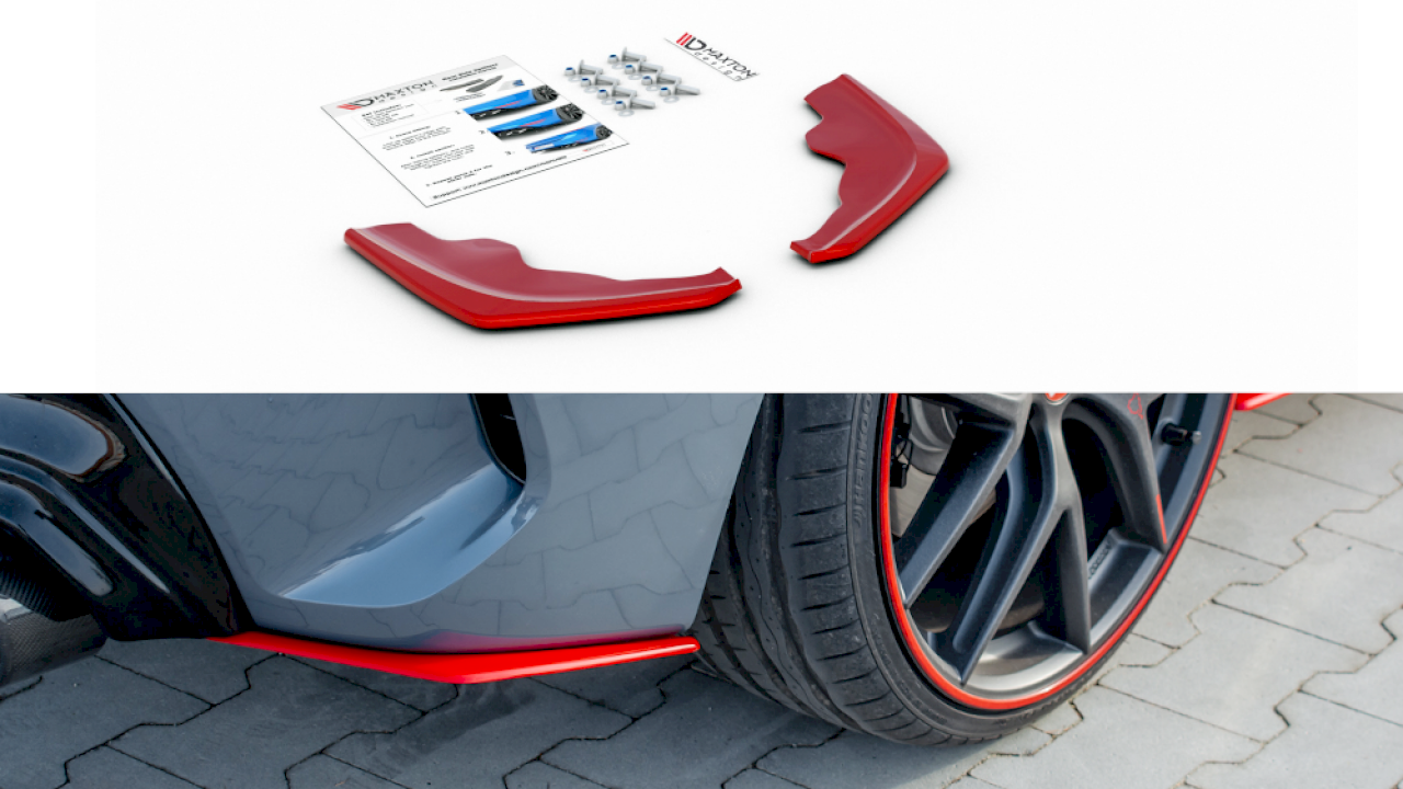 Rear Side Splitters (Red) Bmw 1 Series F40 M-Sport (2019-)