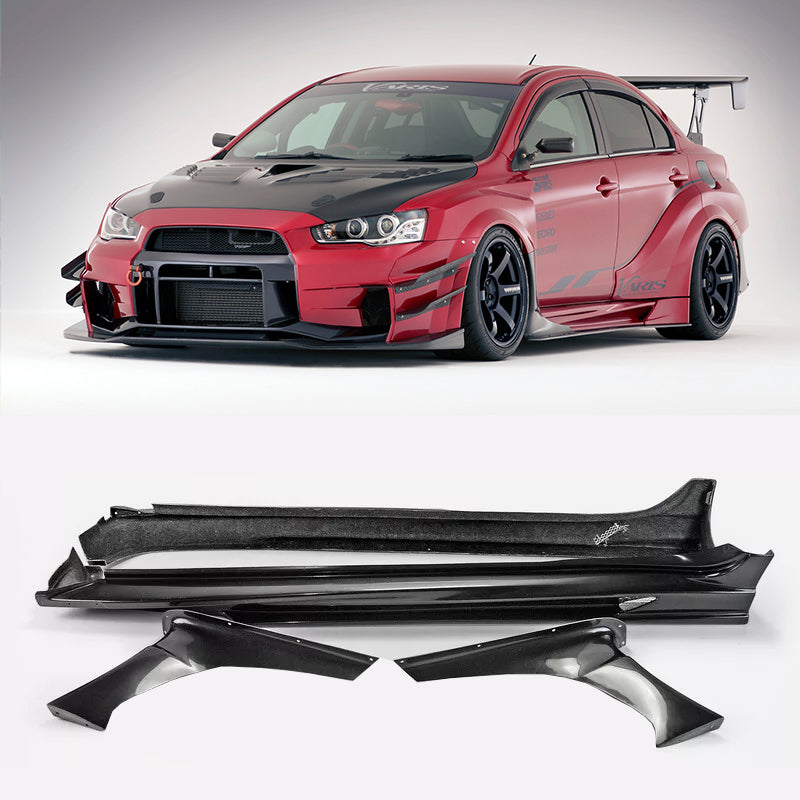 EVO 10 VRSV2 Wide Style Side Skirts with add on 4Pcs